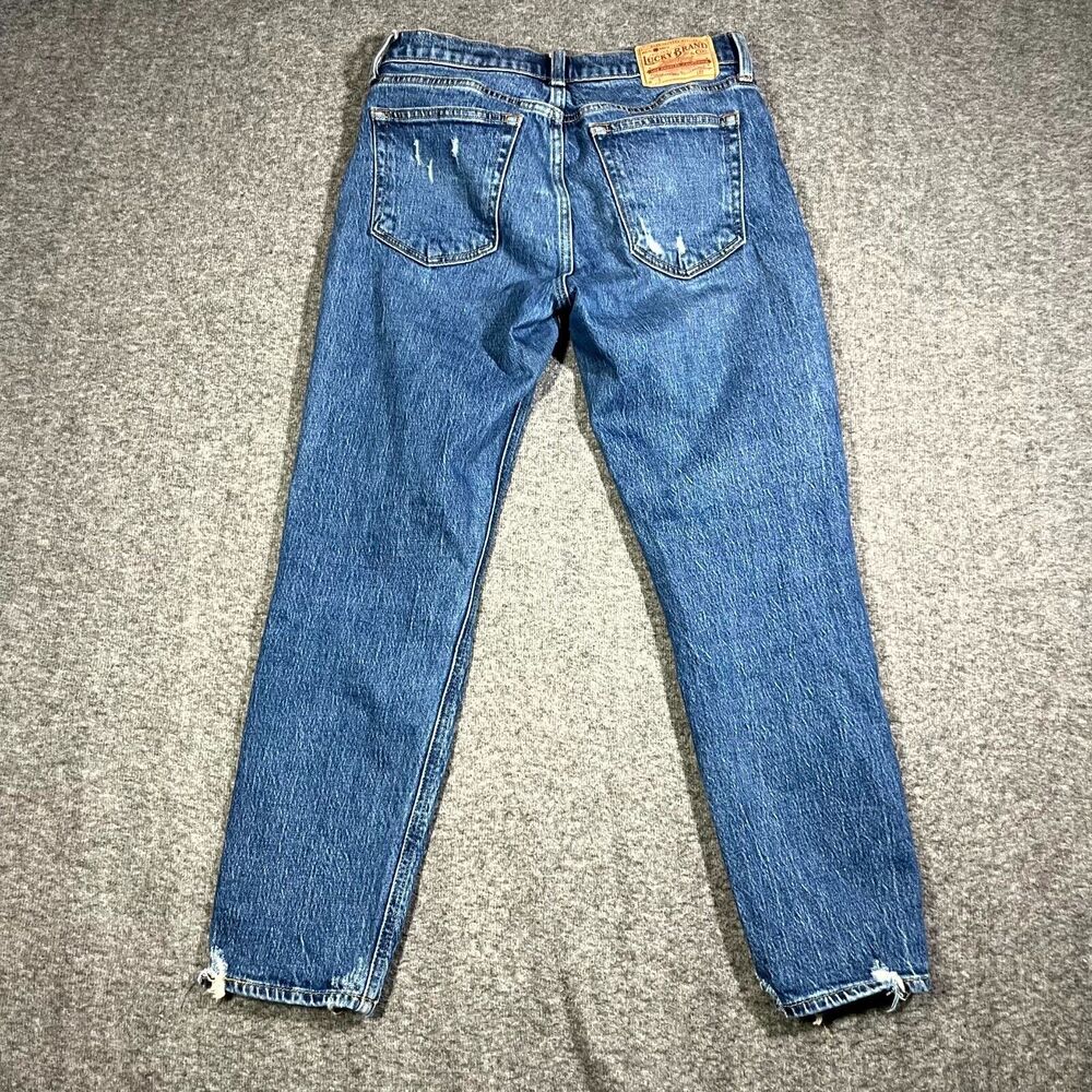 Lucky Brand Jeans Womens 0/25 Sienna Slim Boyfriend Blue Denim Casual Distressed - Picture 2 of 11